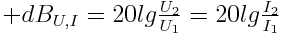 A, db (formula)